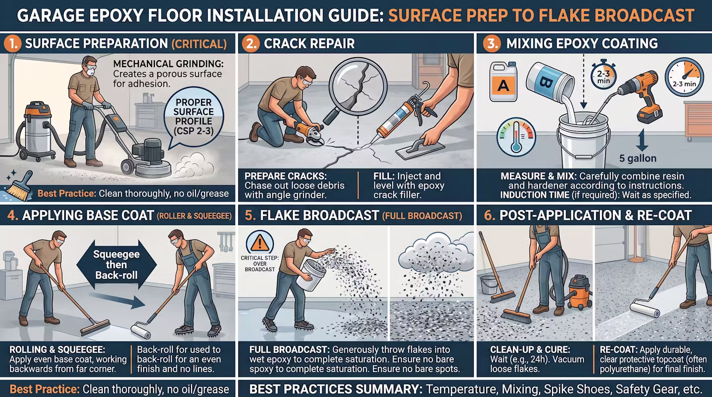 Professional epoxy garage floor installation